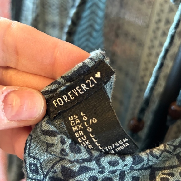 Forever 21 Boho Tribal Babydoll Tunic Dress | Size Large - Picture 4 of 6